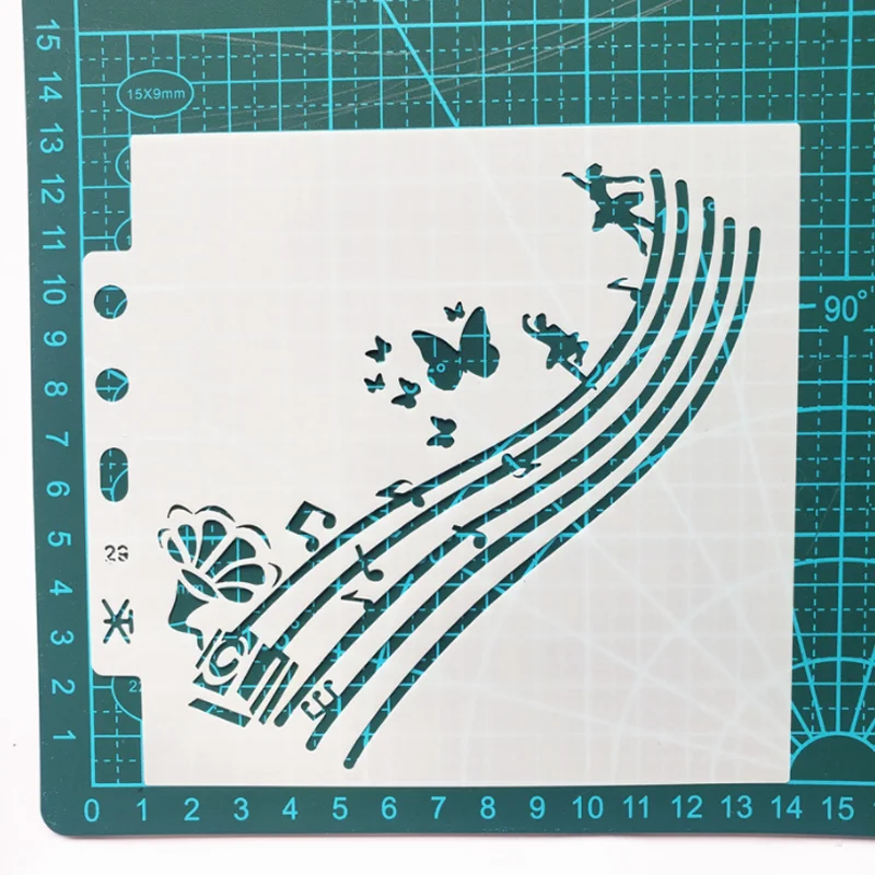 Комплект из 2 предметов музыка трафарет оленя картина шаблон DIY стен Скрапбукинг