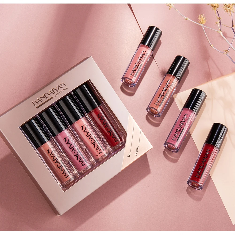 Matte Liquid Lipstick Kit 4 Colors/box Women Makeup Set Matt Lipstick Lips Make up Cosmetics Tint Lip Gloss Waterproof
Matte Liquid Lipstick Kit 4 Colors/box Women Makeup Set Matt Lipstick Lips Make up Cosmetics Tint Lip Gloss Waterproof