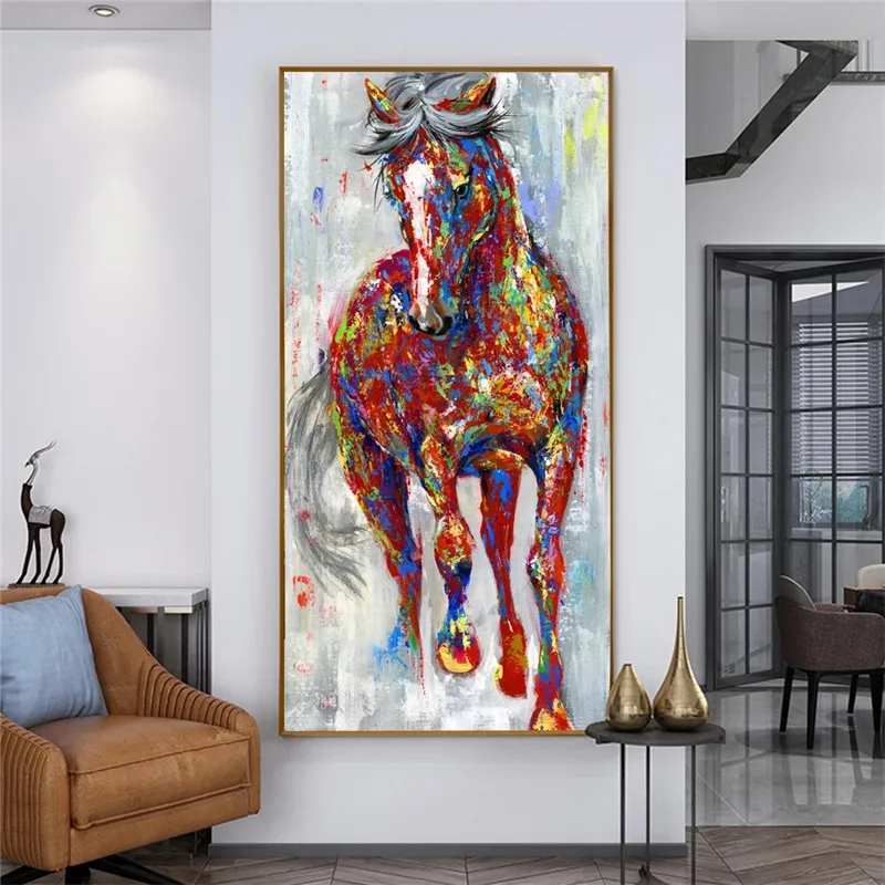 Larger Original Running Horse Oil Paintings Wall Art Colorful Animal Posters Wall Picture For Living Room Home Decor
Larger Original Running Horse Oil Paintings Wall Art Colorful Animal Posters Wall Picture For Living Room Home Decor