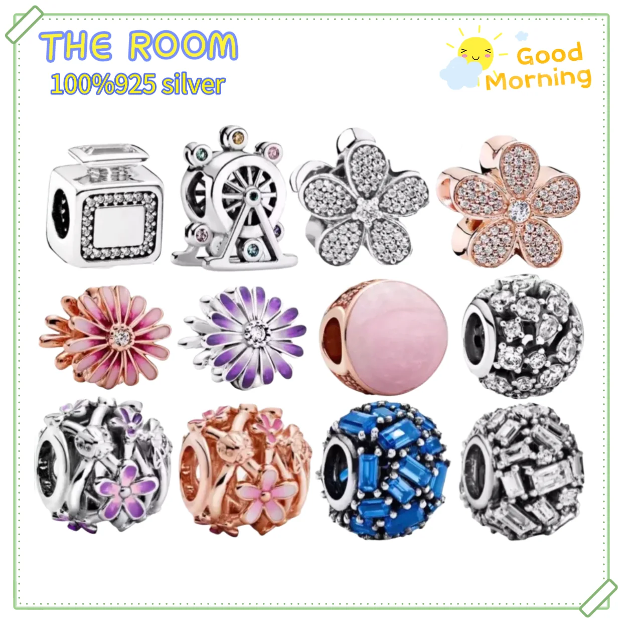 Лидер продаж, бусины-подвески из серебра 100% пробы для сада и весны, оригинальные бусины-подвески Pandora, браслет «сделай сам», Женские Ювелирны... 
Лидер продаж, бусины-подвески из серебра 100% пробы для сада и весны, оригинальные бусины-подвески Pandora, браслет «сделай сам», Женские Ювелирны...