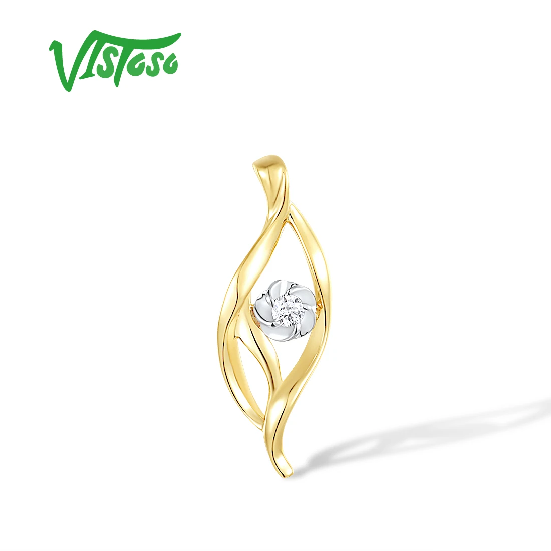 VISTOSO Authentic 18K 750 Two-Tone Gold Pendant For Women Sparkling Diamond Leaf Flower Pendant Simple Style Trendy Fine Jewelry
VISTOSO Authentic 18K 750 Two-Tone Gold Pendant For Women Sparkling Diamond Leaf Flower Pendant Simple Style Trendy Fine Jewelry