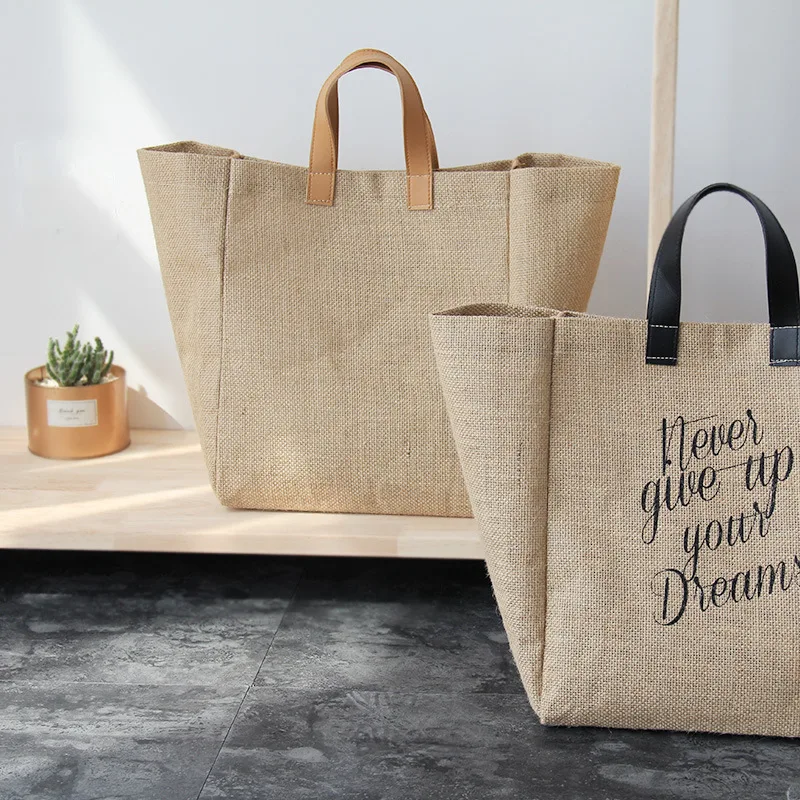 Jute Tote Bag Large Capacity Picnic Buy Food Shopping Basket Student Book Clothing Storage Bag With Handle Flower Basket
Jute Tote Bag Large Capacity Picnic Buy Food Shopping Basket Student Book Clothing Storage Bag With Handle Flower Basket