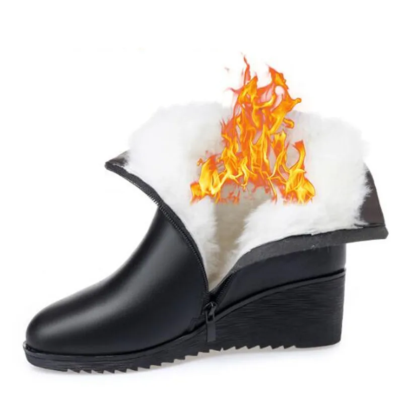 2019 New Fashion Winter Genuine Leather Shoes Woman Boots Inside Plush / Wool Boots Flat Wedges Non-slip Martin Boots Snow Boots
2019 New Fashion Winter Genuine Leather Shoes Woman Boots Inside Plush / Wool Boots Flat Wedges Non-slip Martin Boots Snow Boots