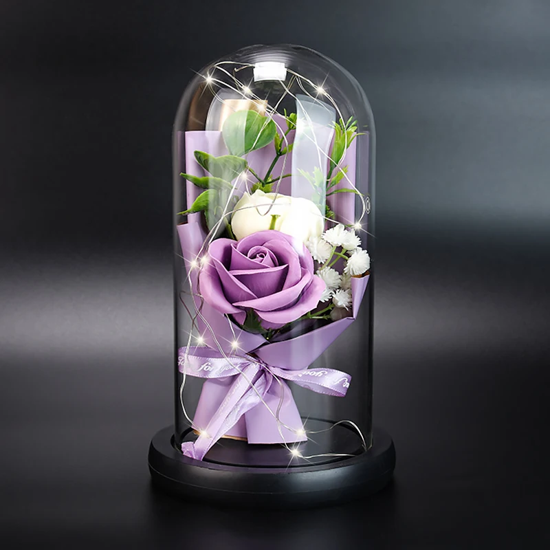 Eternal Artificial PE Flower Rose LED Light Beauty The In Glass Cover Christmas Home Decor For Christmas Valentine'S Day Gift
Eternal Artificial PE Flower Rose LED Light Beauty The In Glass Cover Christmas Home Decor For Christmas Valentine'S Day Gift