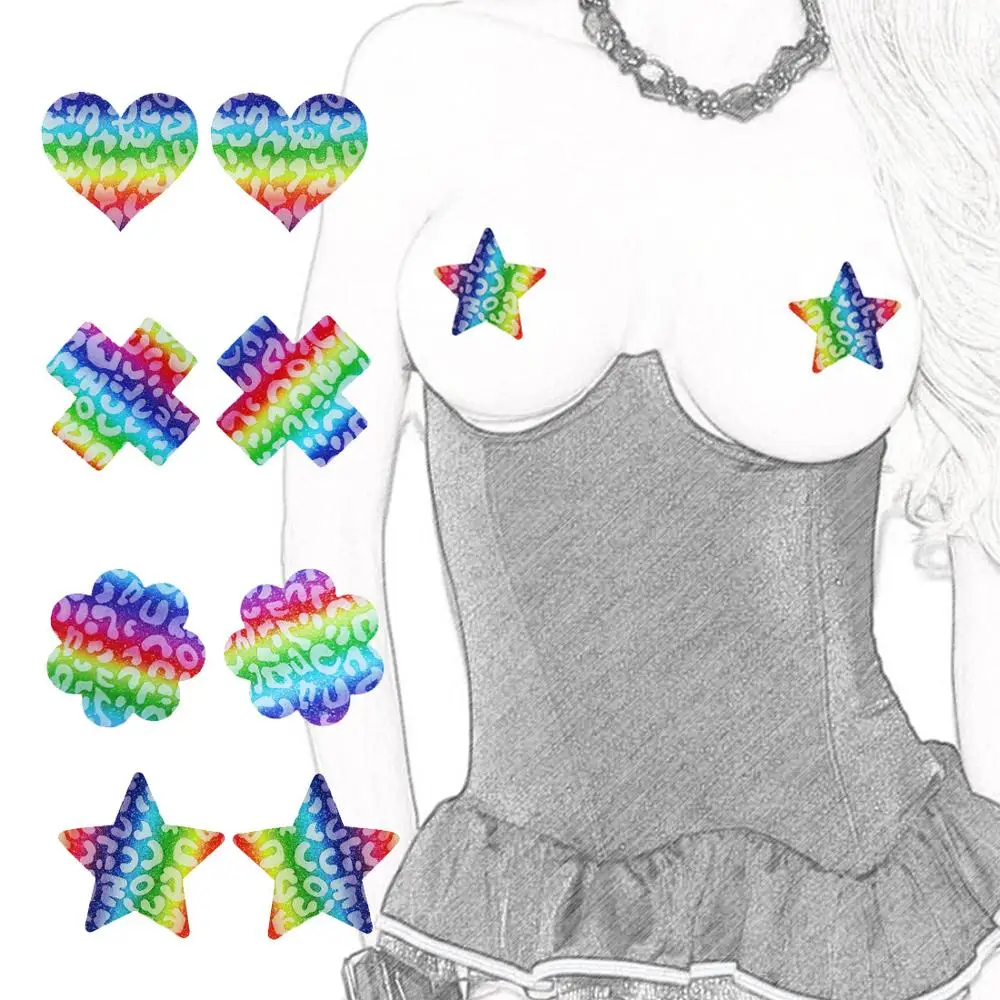 Ultra-thin Glitter Rainbow Leopard Print Chest Sticker 20 Pairs (40 Pcs) Breast Pasties Nipple Cover Disposable Invisible Bra
Ultra-thin Glitter Rainbow Leopard Print Chest Sticker 20 Pairs (40 Pcs) Breast Pasties Nipple Cover Disposable Invisible Bra