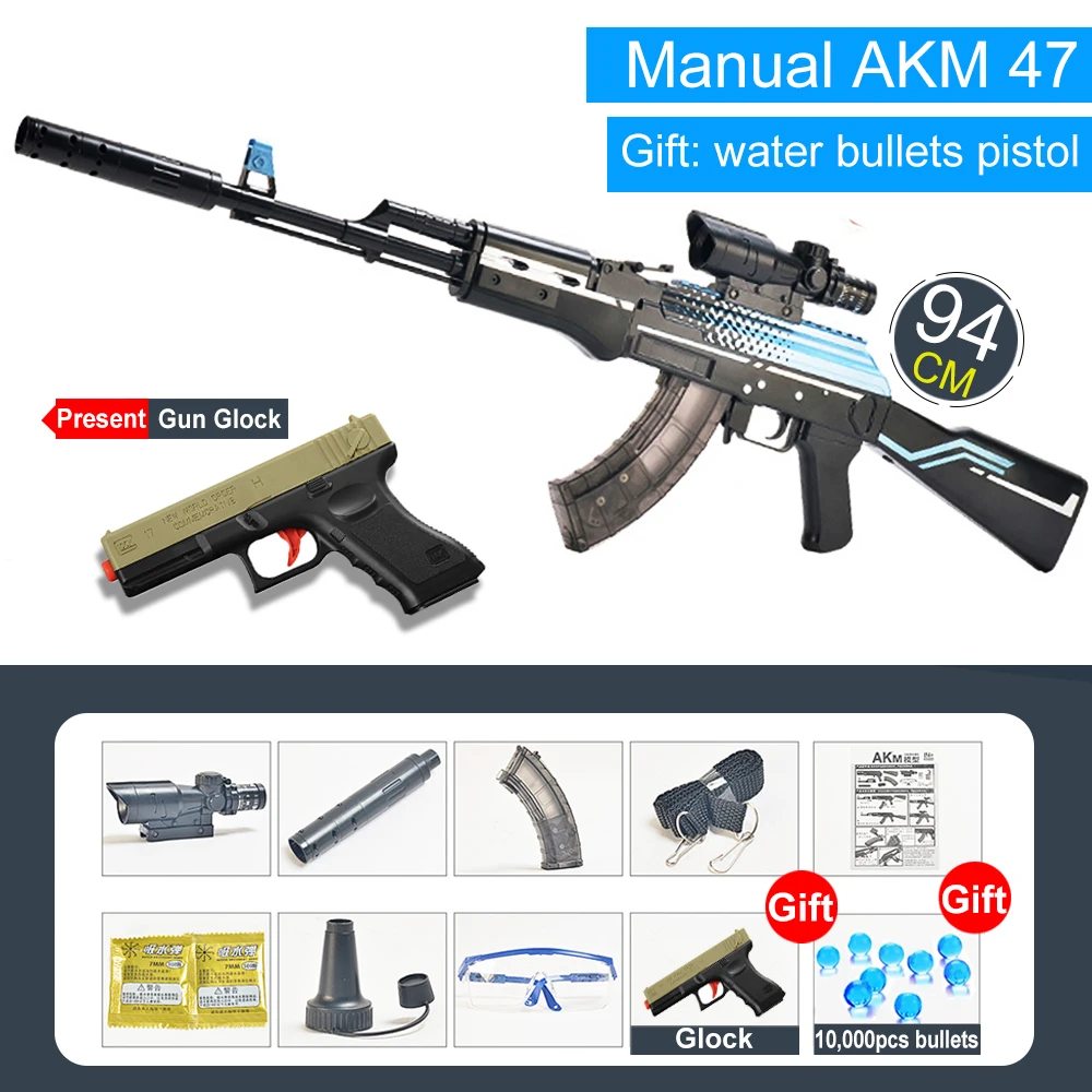 AirSoft Gun Manual Rifle Akm Toy Gun Water Bullet Shooting Boys Outdoor Toys Cs Game Air Soft Sniper Weapon Gifts For Kids
AirSoft Gun Manual Rifle Akm Toy Gun Water Bullet Shooting Boys Outdoor Toys Cs Game Air Soft Sniper Weapon Gifts For Kids