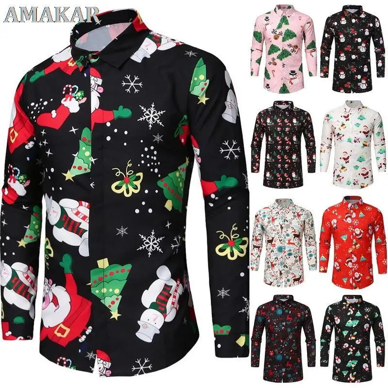 Men Long Sleeve Shirt Christmas Shirt Banquet Holiday Printed Tops Fashion Cartoon Men Long Sleeve Shirt 2021 New
Men Long Sleeve Shirt Christmas Shirt Banquet Holiday Printed Tops Fashion Cartoon Men Long Sleeve Shirt 2021 New