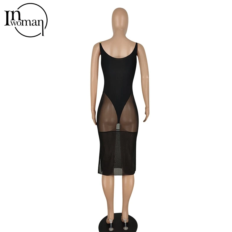 Inwoman Sexy Clubwear Black Bodycon Dress Women Sleeveless Backless Dress Female Party Sheath Halter See Through V Neck Dress
Inwoman Sexy Clubwear Black Bodycon Dress Women Sleeveless Backless Dress Female Party Sheath Halter See Through V Neck Dress