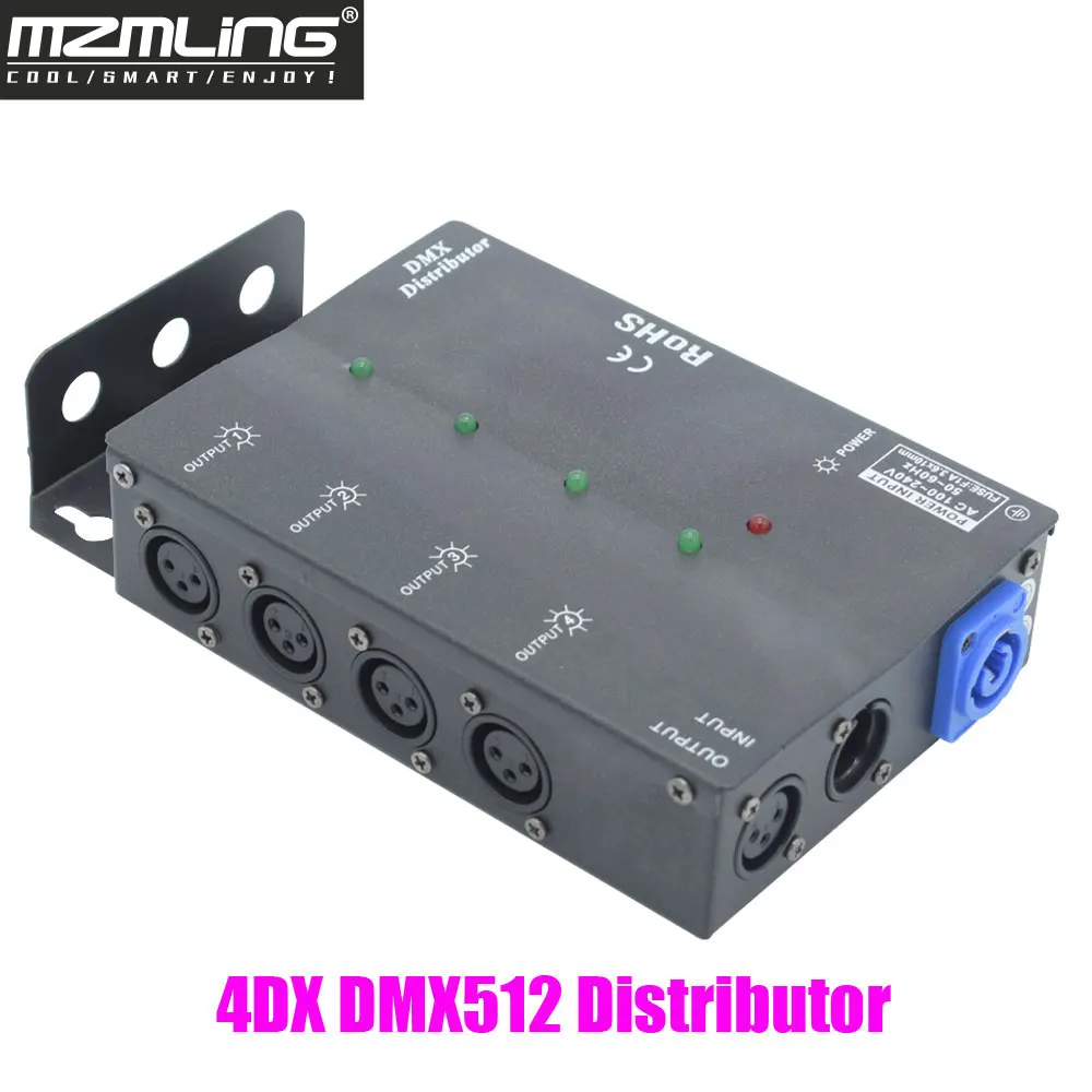 4DX DMX512 Распределитель сигнала Усилитель Сплиттер для вращающегося осветителя