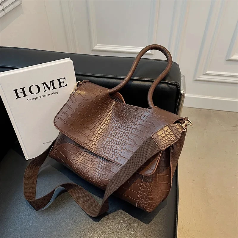 New Vintage Alligator PU Leather Tote Women's Handbags Purses Wide Straps Bag Bags Women Shoulder Crossbody Bags
New Vintage Alligator PU Leather Tote Women's Handbags Purses Wide Straps Bag Bags Women Shoulder Crossbody Bags