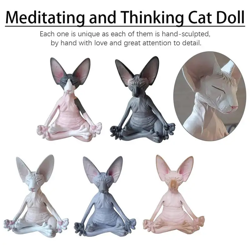 Whimsical Sphynx Buddha Cat Resin Doll Meditation Yoga Cat Thinking Art Sculpture Outdoor Garden Statues Figurines Decor
Whimsical Sphynx Buddha Cat Resin Doll Meditation Yoga Cat Thinking Art Sculpture Outdoor Garden Statues Figurines Decor