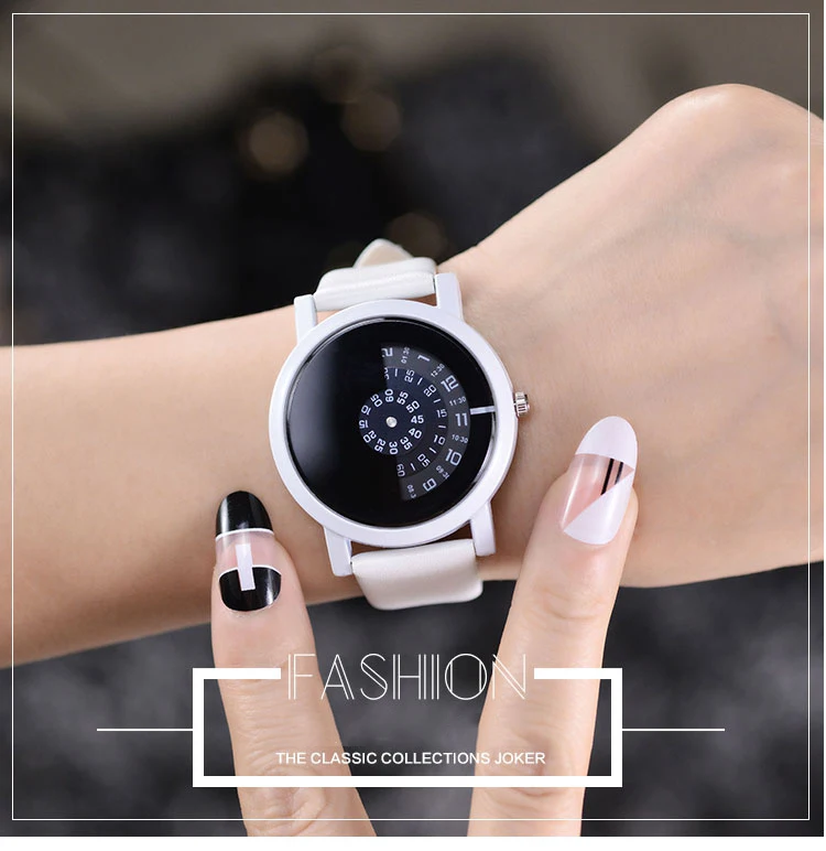 

Fashion Camera Concept Brief Creative Design Wrist Watch Women Unique Turntable Dial Woman Quartz Clock Drop Shipping Watch