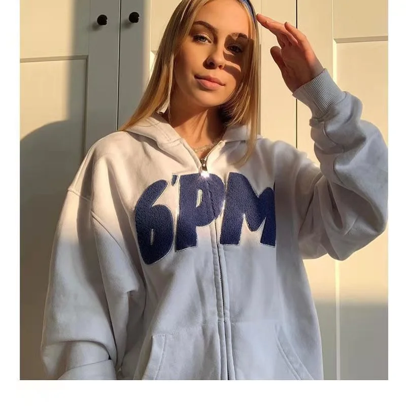 American Vintage White Sticking Cloth Oversized Hoodies Women Coat Thin Streetwear Zip-up Sweatshirt Female Autumn Fashion Tops
American Vintage White Sticking Cloth Oversized Hoodies Women Coat Thin Streetwear Zip-up Sweatshirt Female Autumn Fashion Tops