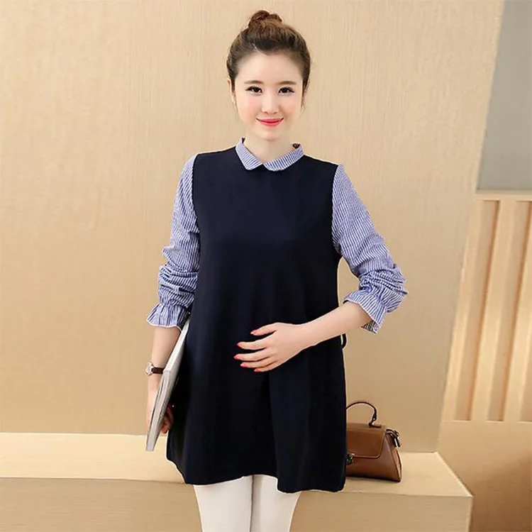 Fashion Striped Patchwork Maternity Blouse 2021 Autumn Long Sleeve Clothes for Pregnant Women Pregnancy Shirt Tops
Fashion Striped Patchwork Maternity Blouse 2021 Autumn Long Sleeve Clothes for Pregnant Women Pregnancy Shirt Tops