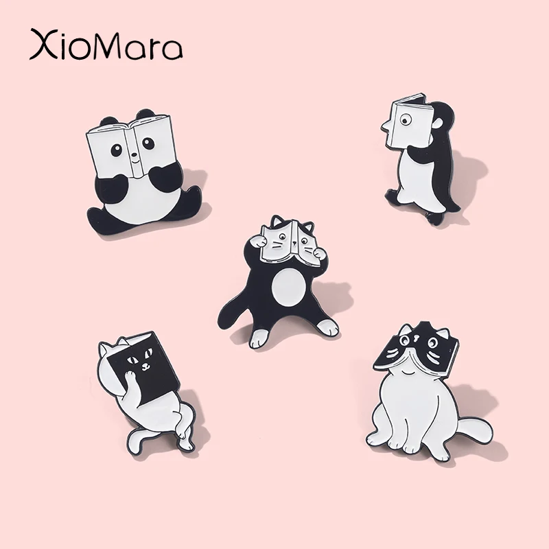 Custom Hobby Reading Enamel Pin Penguin Cat Read Book Brooches Cartoon Animal Metal Badge Women Kids Jewelry Gifts Wholesale
Custom Hobby Reading Enamel Pin Penguin Cat Read Book Brooches Cartoon Animal Metal Badge Women Kids Jewelry Gifts Wholesale