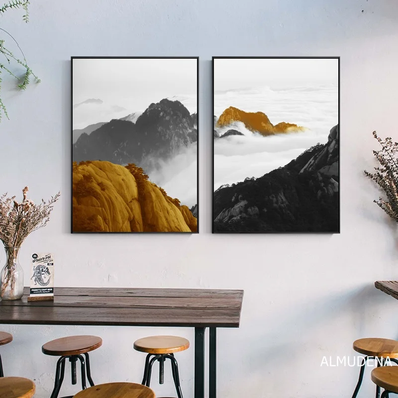 Nordic Decoration Home Art Posters And Prints Black And Yellow Mountain Landscape Canvas Paintings For Living Room Wall Decor
Nordic Decoration Home Art Posters And Prints Black And Yellow Mountain Landscape Canvas Paintings For Living Room Wall Decor
