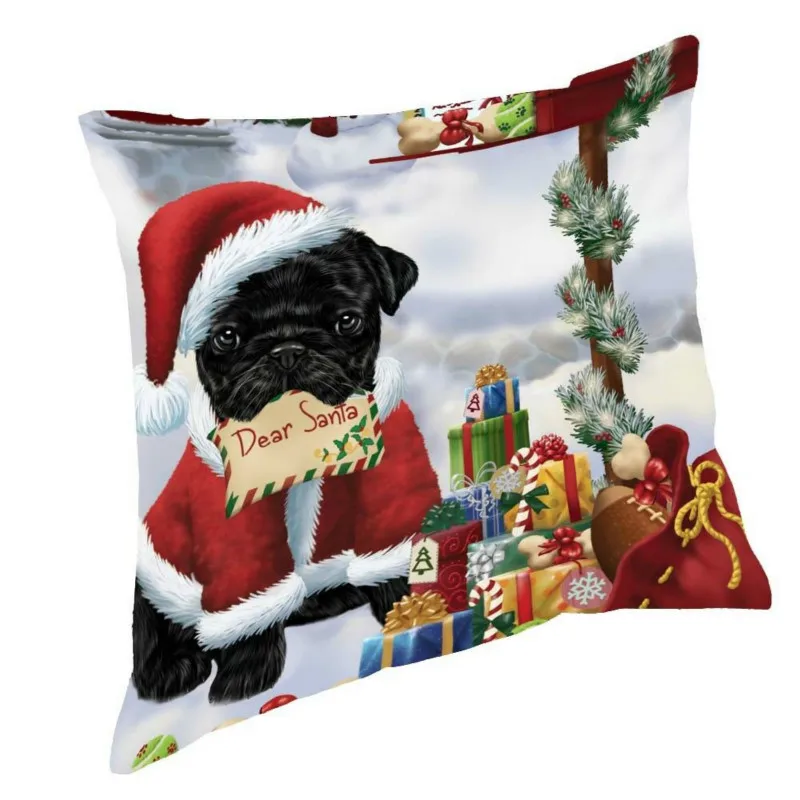 Pugs and Santa Claus Christmas Background Square Pillow Can Be Used As Christmas Gifts Backrest Pillow Decorations for Home
Pugs and Santa Claus Christmas Background Square Pillow Can Be Used As Christmas Gifts Backrest Pillow Decorations for Home