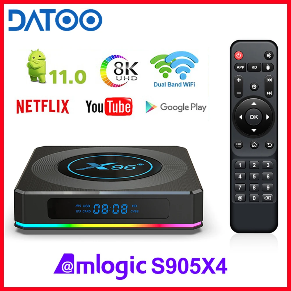 X96 X4 iptv box Android 11 TV Box 4GB 64GB RGB Light Amlogic S905X4 Support AV1 8K Dual Wifi BT4.1 32GB Set Top Box X96X4 Media
X96 X4 iptv box Android 11 TV Box 4GB 64GB RGB Light Amlogic S905X4 Support AV1 8K Dual Wifi BT4.1 32GB Set Top Box X96X4 Media