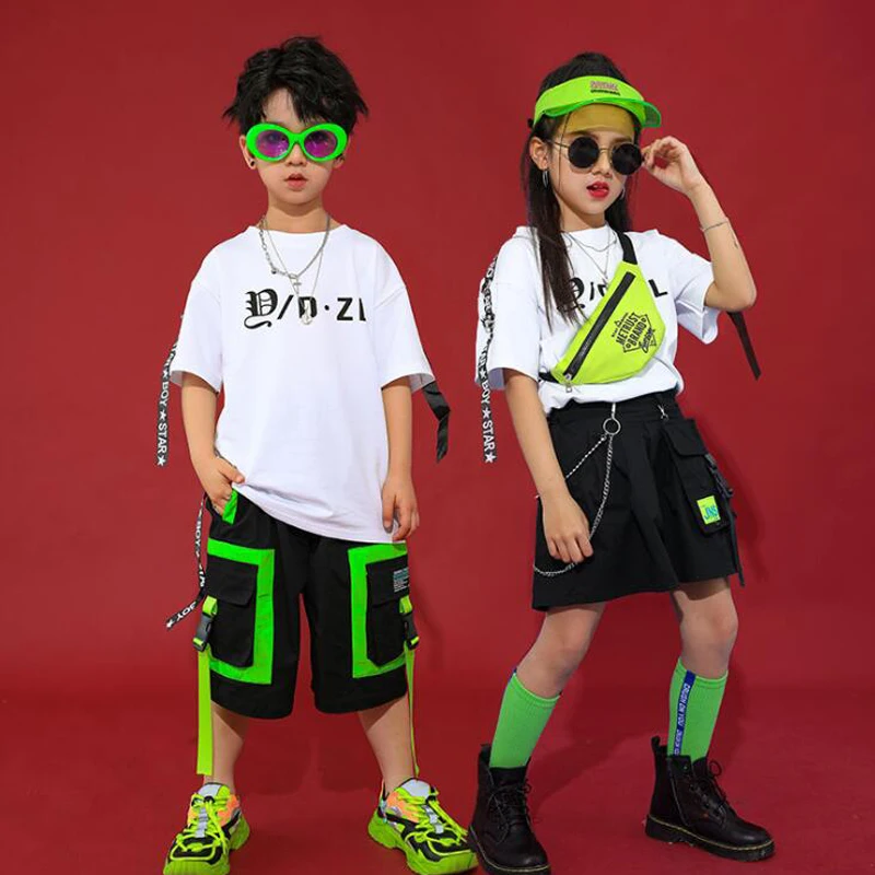 Girls Boys Hip Hop Clothing Dance Costumes Kids White Tshirt Tops Tactical Cargo Short Kids Jazz Dancing Clothes Street wear
Girls Boys Hip Hop Clothing Dance Costumes Kids White Tshirt Tops Tactical Cargo Short Kids Jazz Dancing Clothes Street wear