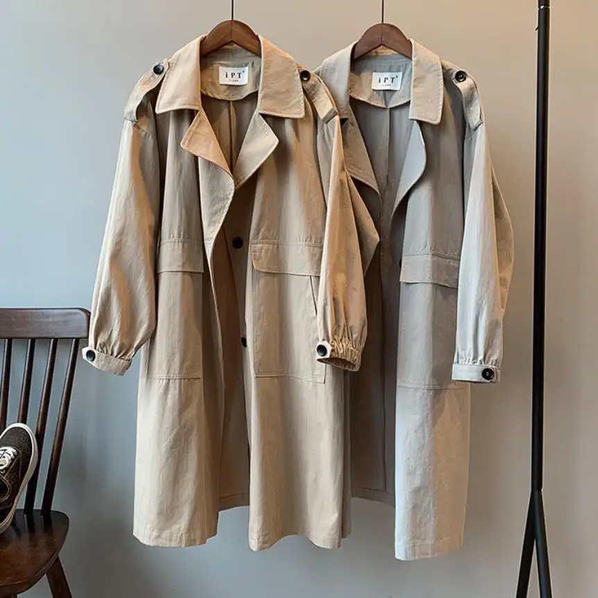 2020 autumn new mid-length windbreaker women's solid color long-sleeved over-the-knee coat
2020 autumn new mid-length windbreaker women's solid color long-sleeved over-the-knee coat