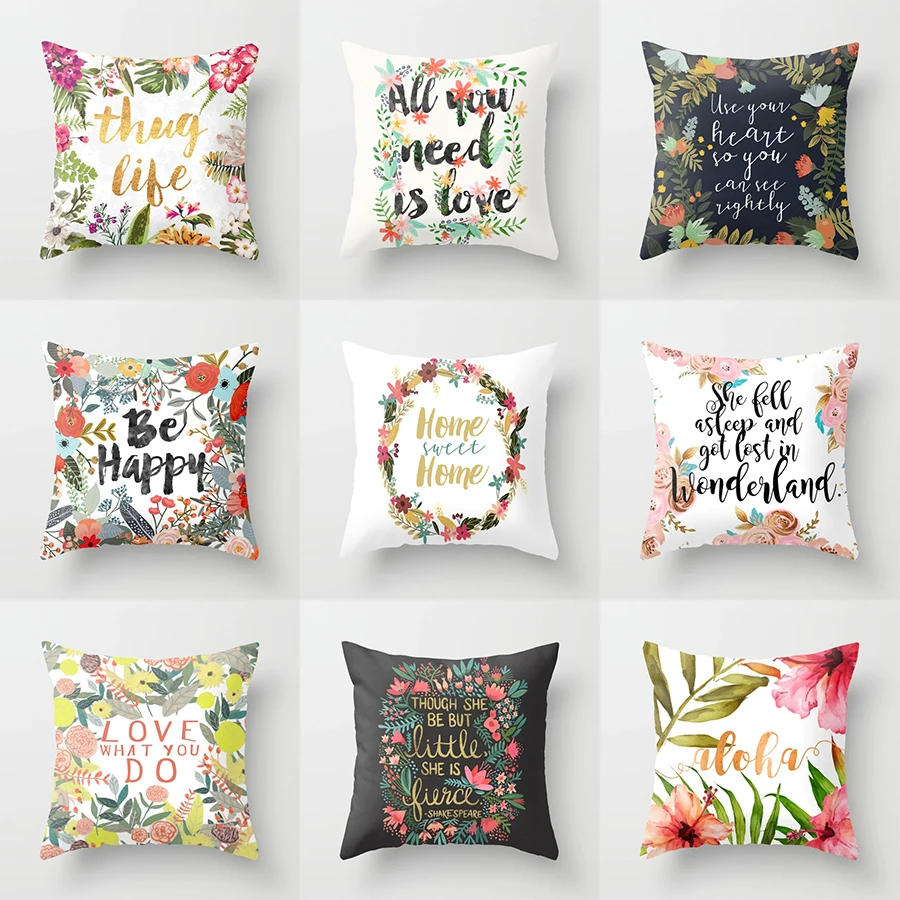 Flower Letter Pattern Throw Pillow Case Happy Home Lover Valentine Cushion Covers for Home Sofa Chair Decorative Pillowcases
Flower Letter Pattern Throw Pillow Case Happy Home Lover Valentine Cushion Covers for Home Sofa Chair Decorative Pillowcases