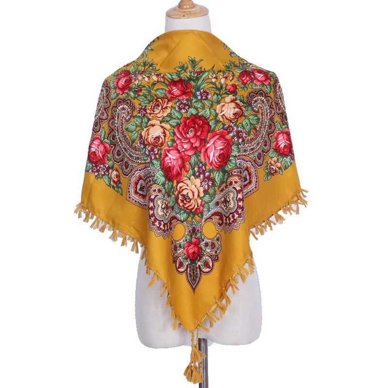 90*90cm Women Russian National Shawl Retro Fringed Square Scarf Babushka Head Hijab Wraps Ethnic Cotton Print Blanket Scarves
90*90cm Women Russian National Shawl Retro Fringed Square Scarf Babushka Head Hijab Wraps Ethnic Cotton Print Blanket Scarves
