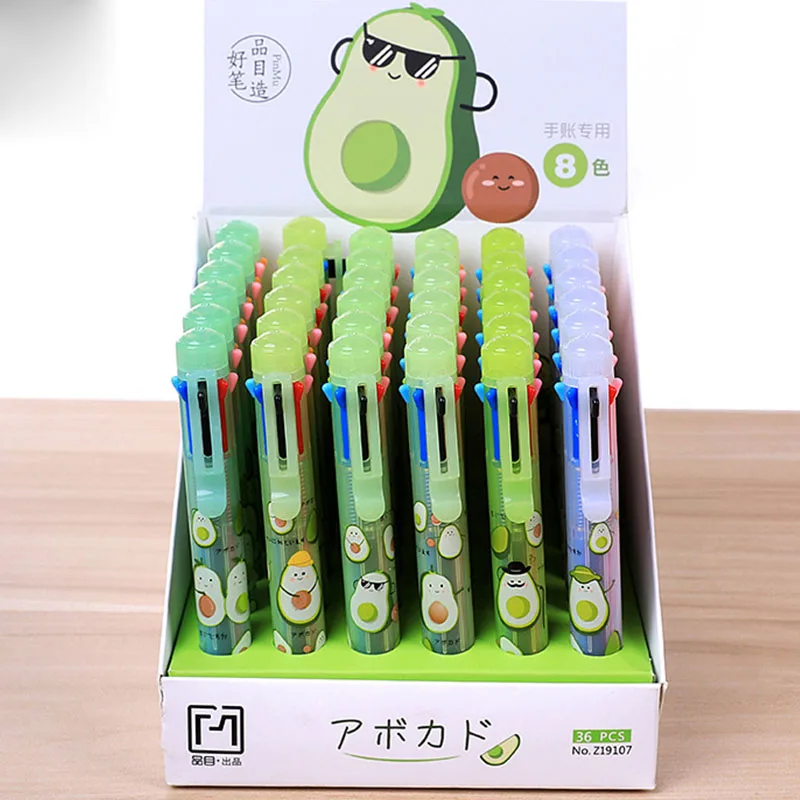 36 pcs/lot Kawaii Avocado 8 Colors Ballpoint Pen Cute press ball pens School Office writing Supplies Stationery Gift
36 pcs/lot Kawaii Avocado 8 Colors Ballpoint Pen Cute press ball pens School Office writing Supplies Stationery Gift