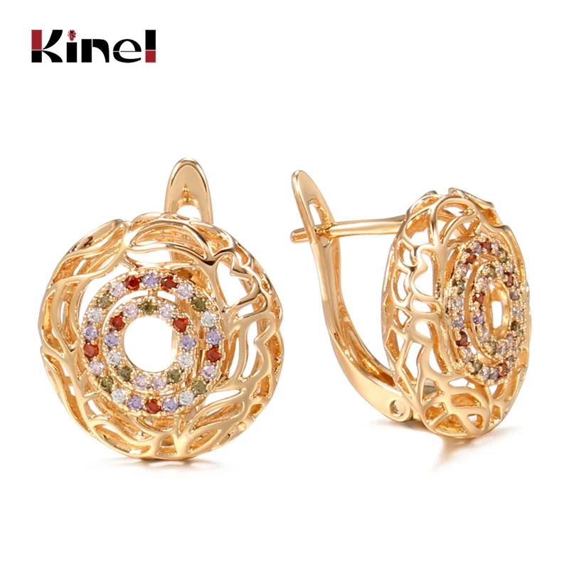 Kinel Trend Colorful Natural Zircon Flower Stud Earrings for Women Wedding 585 Rose Gold Earrings Fashion Vintage Jewelry 2021
Kinel Trend Colorful Natural Zircon Flower Stud Earrings for Women Wedding 585 Rose Gold Earrings Fashion Vintage Jewelry 2021