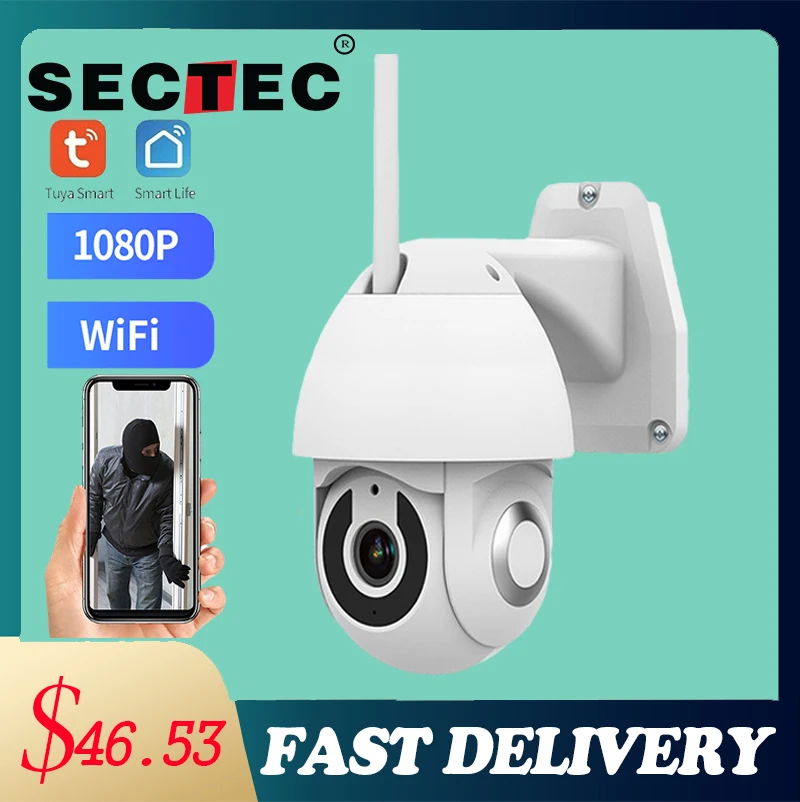 SECTEC 1080P HD Tuya Outdoor Smart Wifi PTZ Camera outdoor waterproof Cloud 2MP Camera Tuya Outdoor Smart Home Security Camera
SECTEC 1080P HD Tuya Outdoor Smart Wifi PTZ Camera outdoor waterproof Cloud 2MP Camera Tuya Outdoor Smart Home Security Camera
