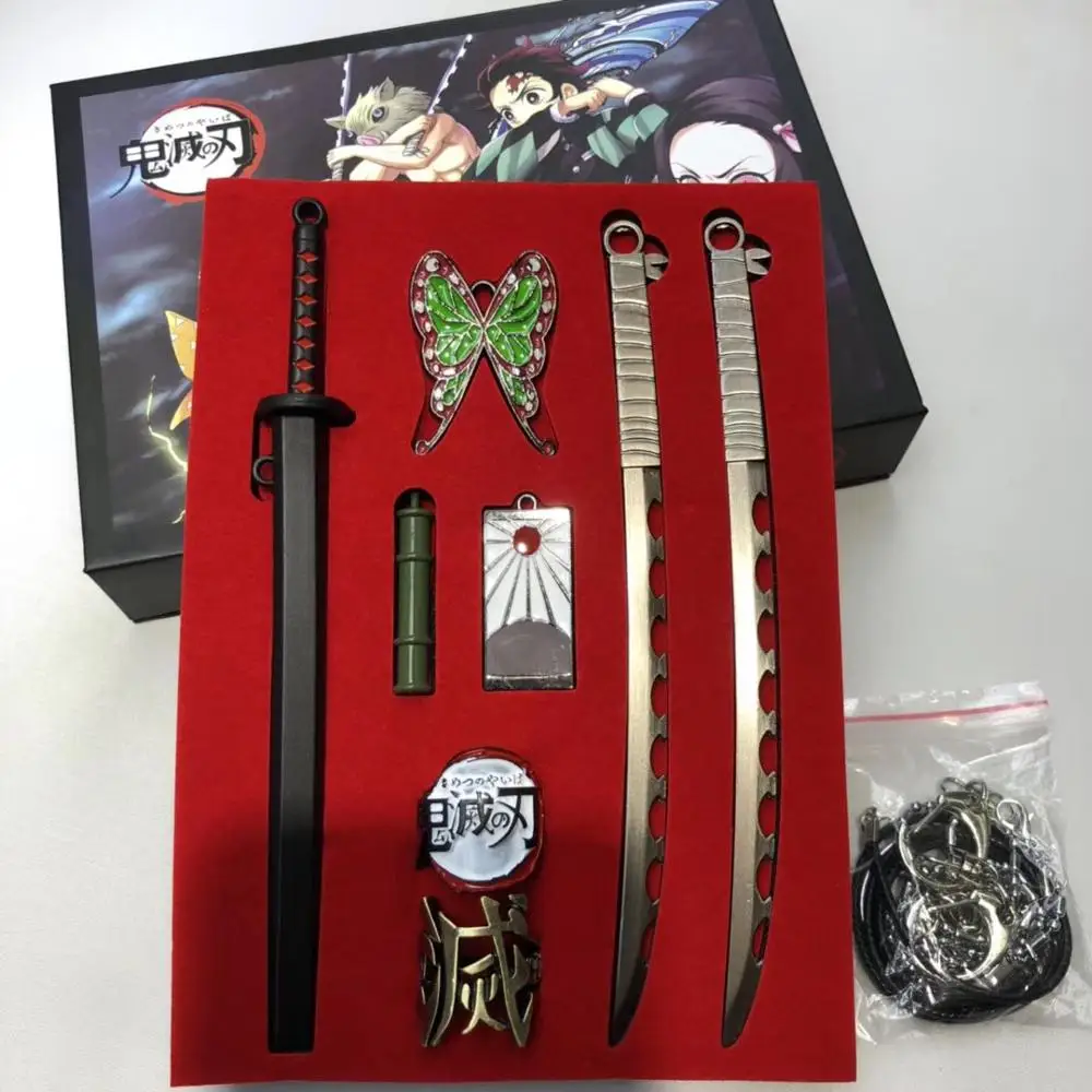 8pcs Demon Slayer Kimetsu No Yaiba Keychain Cosplay Props Tanjirou Mask Butterfly Bamboo Tube Key Chains with Box Packing
8pcs Demon Slayer Kimetsu No Yaiba Keychain Cosplay Props Tanjirou Mask Butterfly Bamboo Tube Key Chains with Box Packing