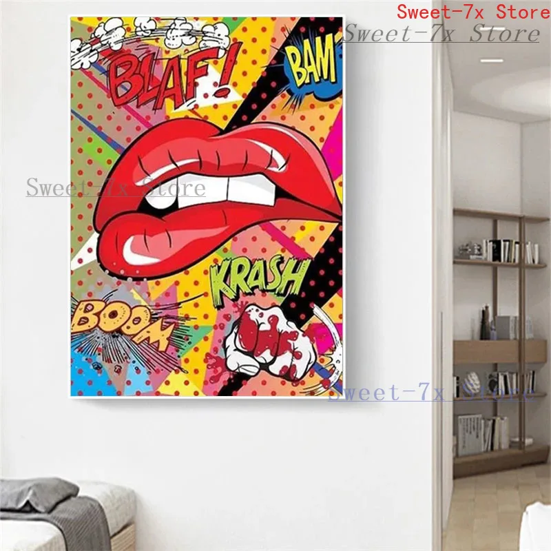 Printed Pop Culture Red Biting Lips Canvas Painting Art Nordic Posters and Prints Wall Pictures for Living Room Decor Frameless
Printed Pop Culture Red Biting Lips Canvas Painting Art Nordic Posters and Prints Wall Pictures for Living Room Decor Frameless