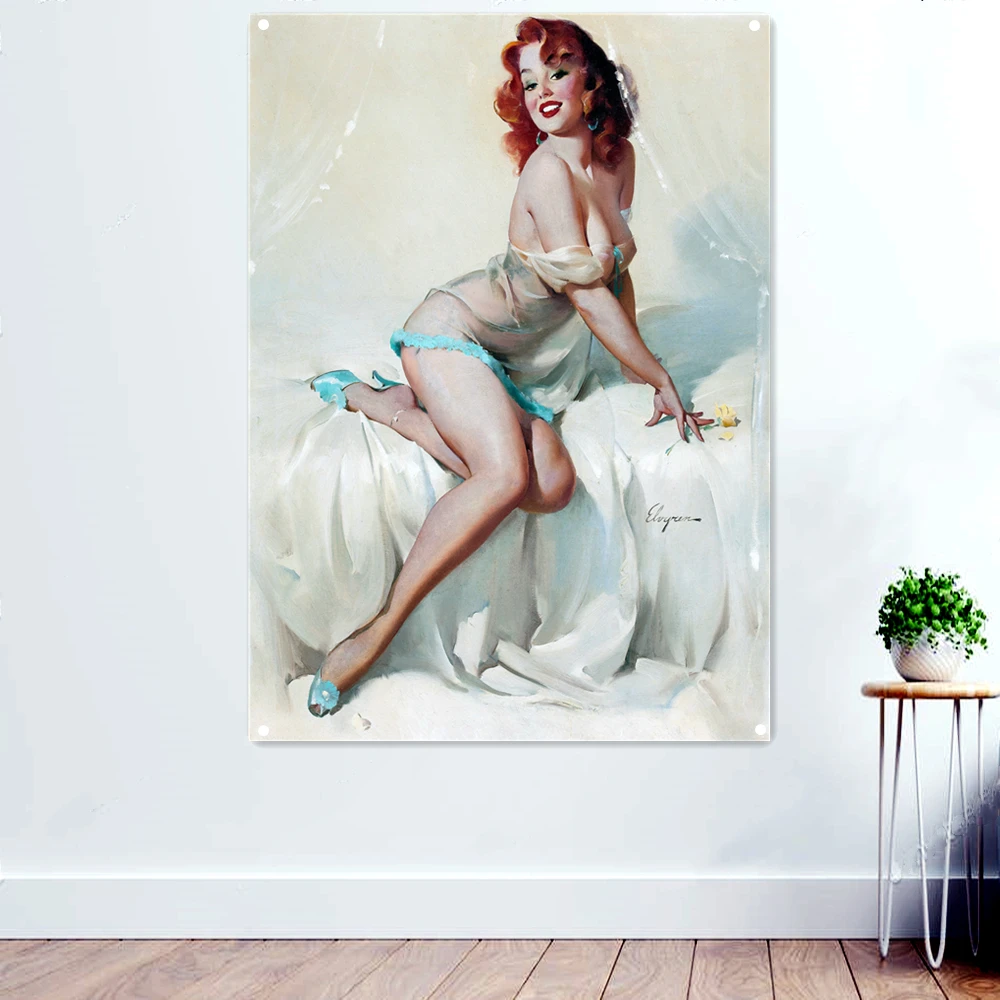 40S 50s American Pin-Ups Art Poster Wall Background Hanging Painting Sexy Girl in Seductive Pose Retro Decorative Banner Flag F6
40S 50s American Pin-Ups Art Poster Wall Background Hanging Painting Sexy Girl in Seductive Pose Retro Decorative Banner Flag F6