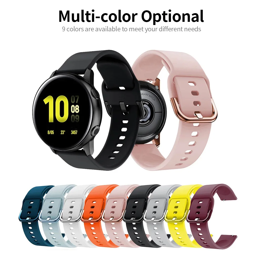 Silicone Sports Wristband Replacement Watch Strap 20/22mm Buckle Watch Strap 9 Colors Band for Samsung Galaxy Watch Active2
Silicone Sports Wristband Replacement Watch Strap 20/22mm Buckle Watch Strap 9 Colors Band for Samsung Galaxy Watch Active2