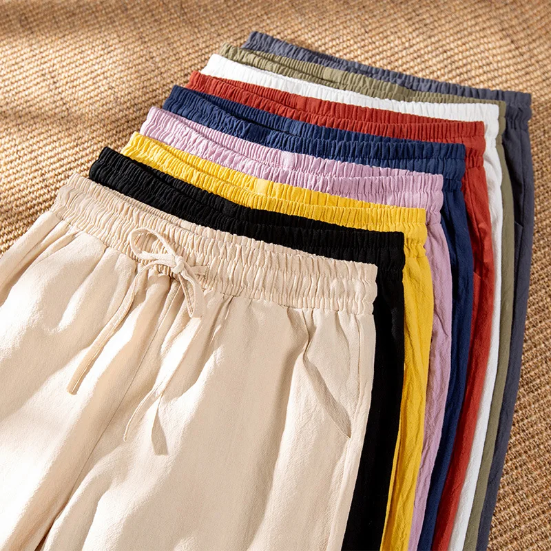 Spring Cotton Linen Pants Plus Size Loose Women Ankle Length Harem Pants Pocket Elastic High Waist Casual Trousers Orange Black
Spring Cotton Linen Pants Plus Size Loose Women Ankle Length Harem Pants Pocket Elastic High Waist Casual Trousers Orange Black