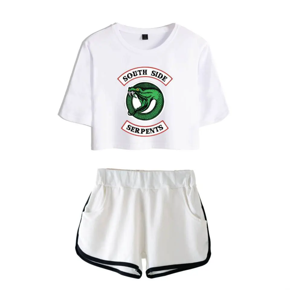 Trendy Riverdale T-shirts shorts Pants Dew navel Sport Girls Short Sleeve Suits Classic Beautiful Girls Hot Sexy Two Pieces sets
Trendy Riverdale T-shirts shorts Pants Dew navel Sport Girls Short Sleeve Suits Classic Beautiful Girls Hot Sexy Two Pieces sets