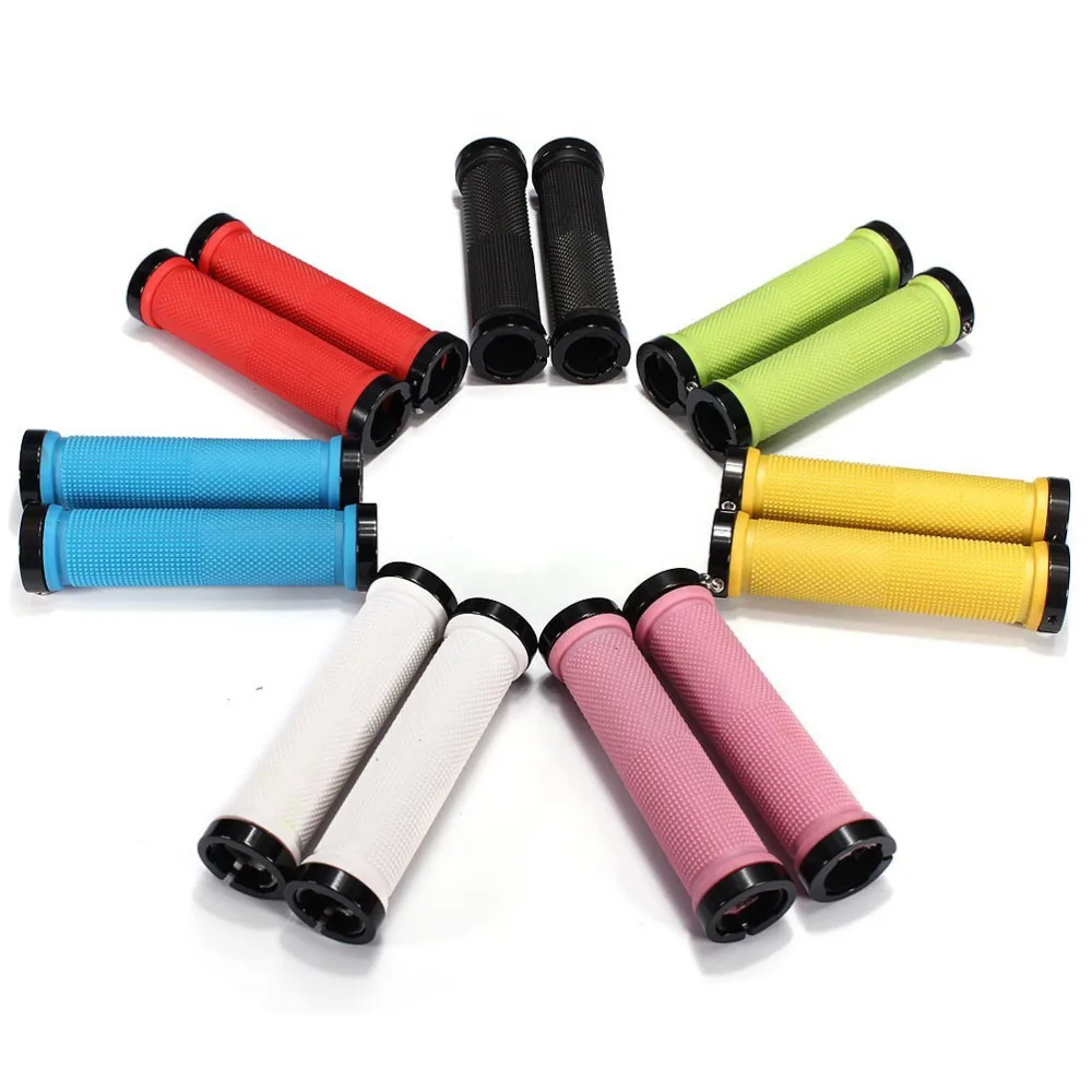 A Pair of Mountain Bike MTB Non-Slip Rubber Lock On Handlebar Grips (Green) 
A Pair of Mountain Bike MTB Non-Slip Rubber Lock On Handlebar Grips (Green)