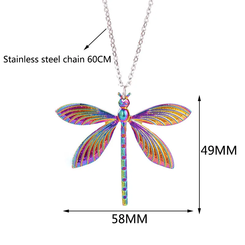 Rinhoo Stainless Steel Necklace For Women Men Lover's Dragonfly Colorful Insect Pendant Necklace Party Engagement Jewelry Gift 
Rinhoo Stainless Steel Necklace For Women Men Lover's Dragonfly Colorful Insect Pendant Necklace Party Engagement Jewelry Gift