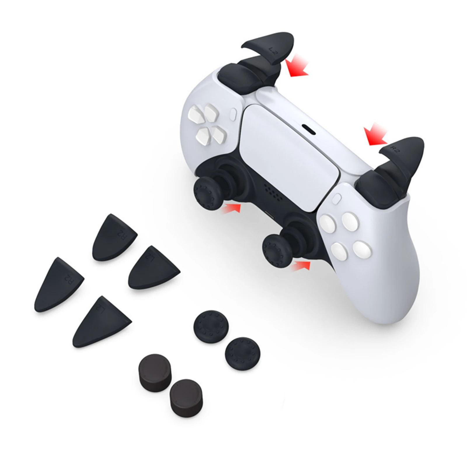 8 in 1 Thumb Stick Grip Key Cover Joystick Cover Silicone L2 R2 Trigger Button Extender for PlayStation 5 PS5 Game Controller
8 in 1 Thumb Stick Grip Key Cover Joystick Cover Silicone L2 R2 Trigger Button Extender for PlayStation 5 PS5 Game Controller