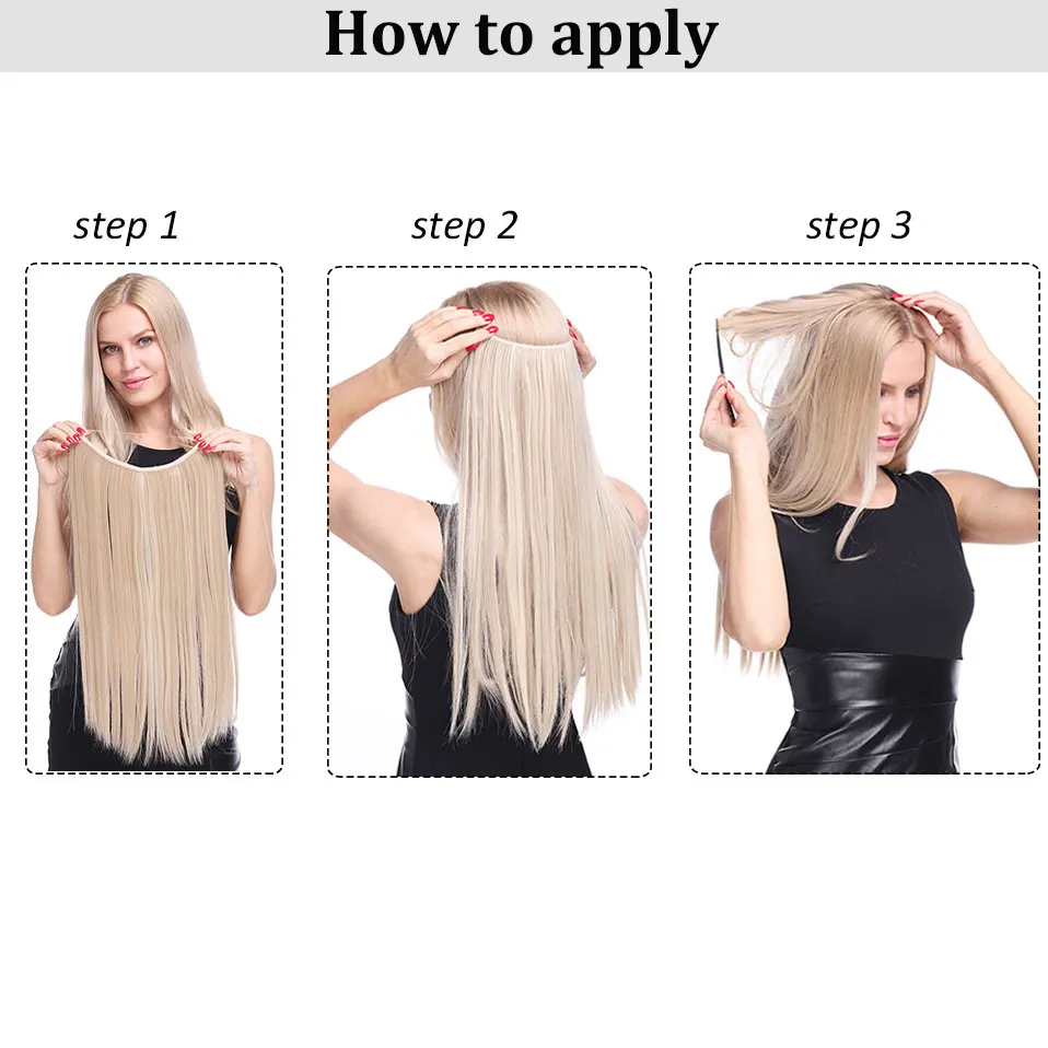 Snoilite 16" 20" 24" long straight hair extenion no clip in hair synthetic Invisible Hidden Secret Wire hair for women
Snoilite 16" 20" 24" long straight hair extenion no clip in hair synthetic Invisible Hidden Secret Wire hair for women