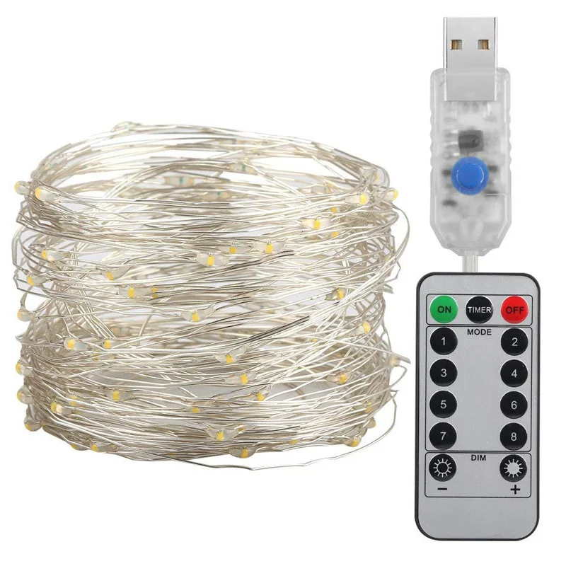 LED copper wire of lamps 10 m to 20 m USB 8 function remote Christmas lights garden party DIY decorative light string
LED copper wire of lamps 10 m to 20 m USB 8 function remote Christmas lights garden party DIY decorative light string