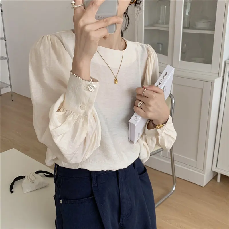 Apricot New Chiffon Solid OL Hot Loose Shirt Brief Thin Streetwear Puff Sleeve Korean Shirt All Match Tops
Apricot New Chiffon Solid OL Hot Loose Shirt Brief Thin Streetwear Puff Sleeve Korean Shirt All Match Tops