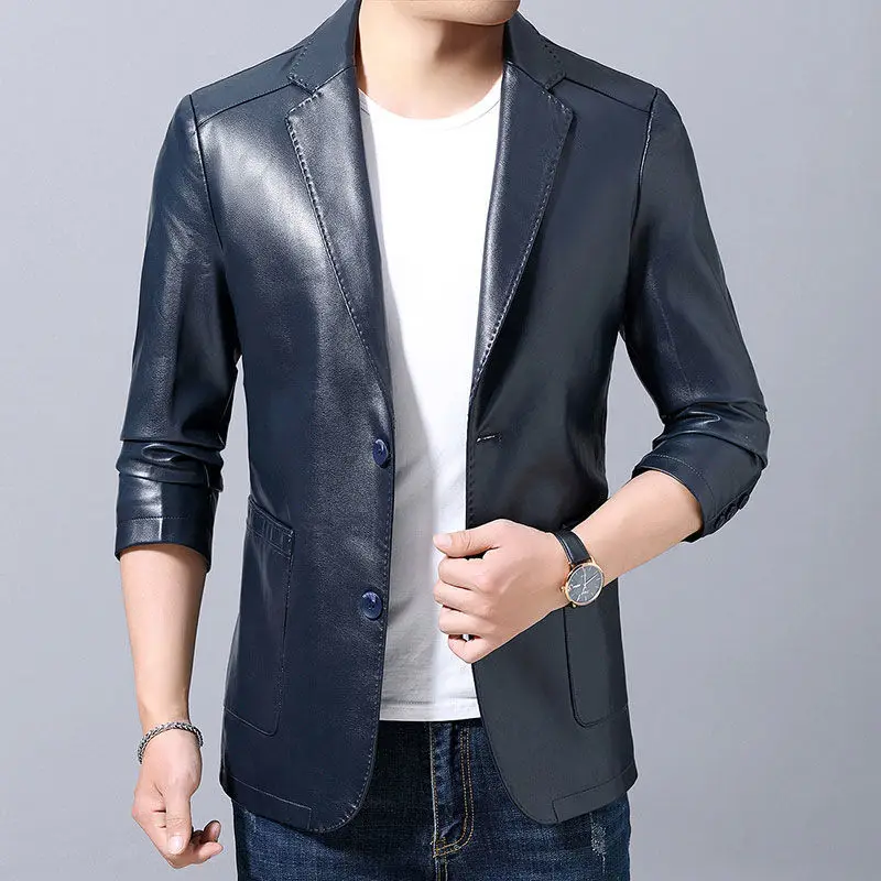Men's leather 2021 new autumn and winter thin motorcycle jacket high-quality sheepskin suit collar fashion jacket
Men's leather 2021 new autumn and winter thin motorcycle jacket high-quality sheepskin suit collar fashion jacket