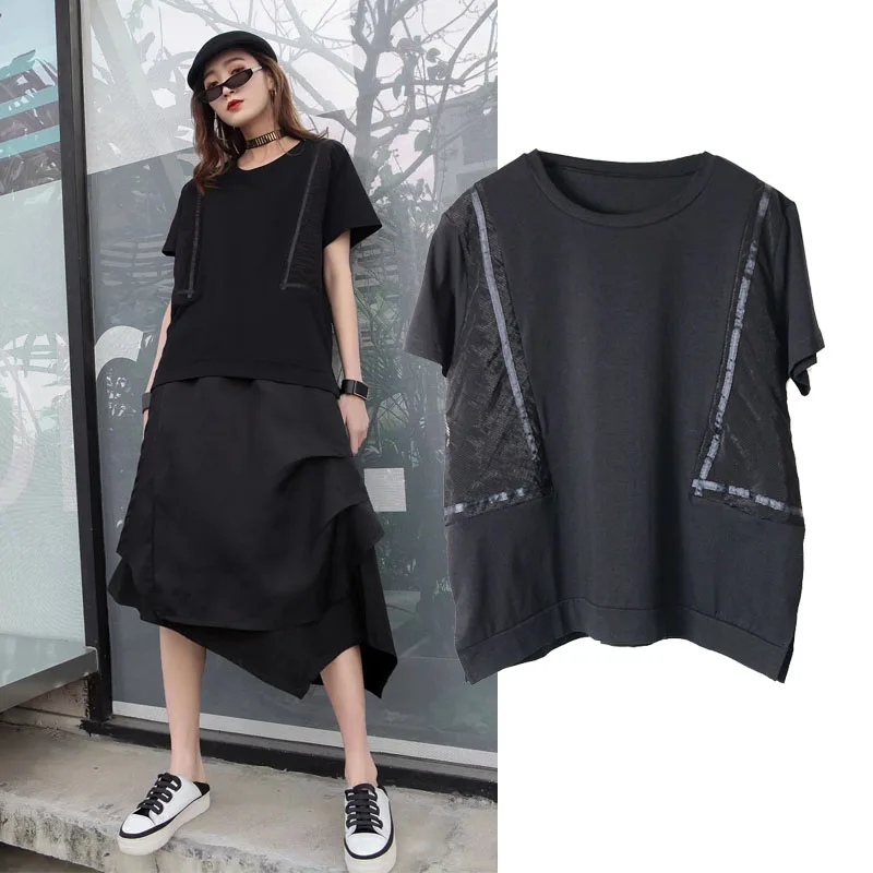 Women Black Split Joint Button Temperament T-shirt New Round Neck Long Sleeve Fashion Tide Summer Women Tops 2020
Women Black Split Joint Button Temperament T-shirt New Round Neck Long Sleeve Fashion Tide Summer Women Tops 2020