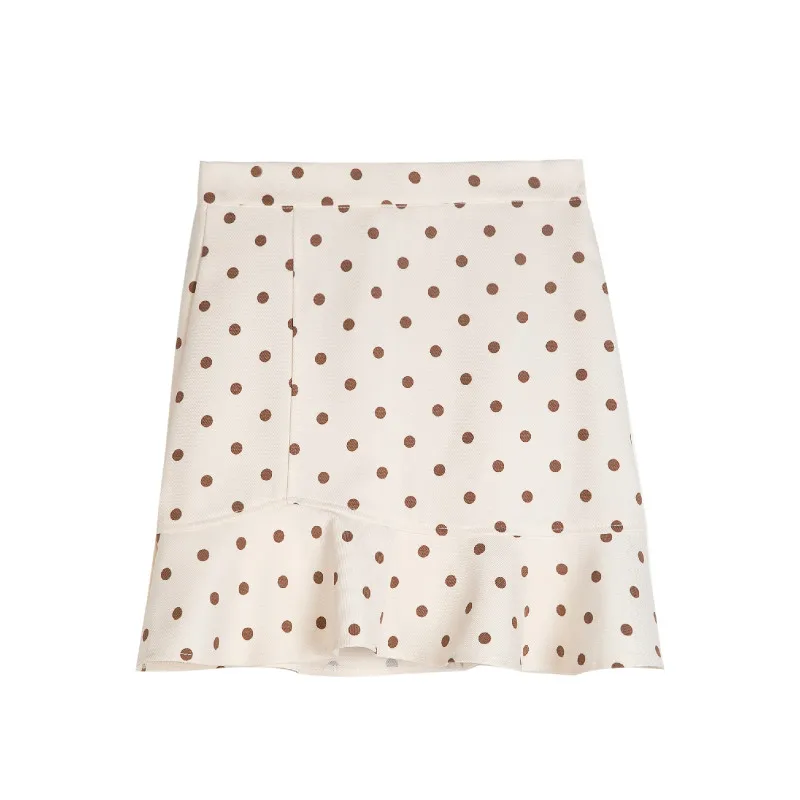 Women Summer Holiday Style High Waist Short Skirts Chic Ruffled Polka Dot Trumpet Female Casual Fishtail Mini Skirt 2021 New
Women Summer Holiday Style High Waist Short Skirts Chic Ruffled Polka Dot Trumpet Female Casual Fishtail Mini Skirt 2021 New