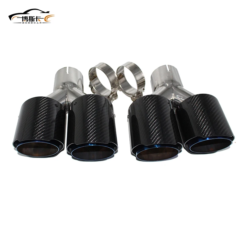Car exhaust pipe tail nozzle Y-shaped double nozzle carbon fiber twill grilled blue tail throat four-out tail throat silencSZ008
Car exhaust pipe tail nozzle Y-shaped double nozzle carbon fiber twill grilled blue tail throat four-out tail throat silencSZ008