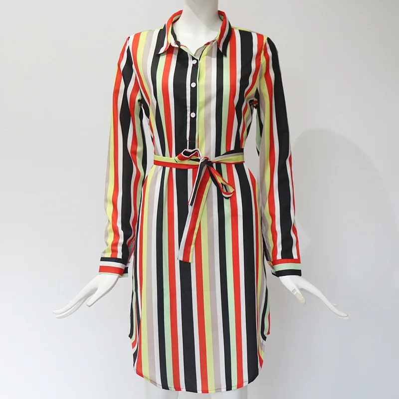 Summer Long Sleeve Shirt Dress Casual Boho Beach Women Dresses Striped Print A-line Mini Party Dress Vestidos
Summer Long Sleeve Shirt Dress Casual Boho Beach Women Dresses Striped Print A-line Mini Party Dress Vestidos