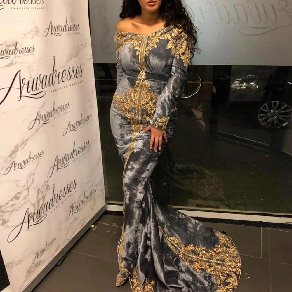 Dark Gray Moroccan Kaftan Evening Dresses Gold Appliques Muslim Special Occasion Dresses Custom Made Dubai Arabic Party Gown
Dark Gray Moroccan Kaftan Evening Dresses Gold Appliques Muslim Special Occasion Dresses Custom Made Dubai Arabic Party Gown