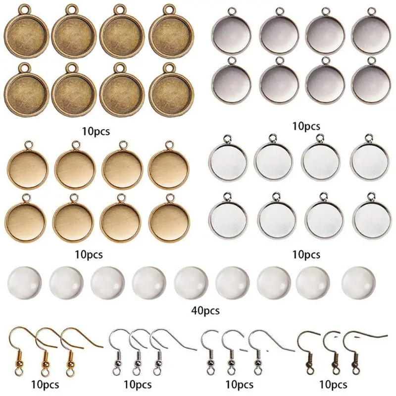 230Pcs Earring Wire Hook Glass Cover Cabochon Setting Bezel Trays Jewelry Making
230Pcs Earring Wire Hook Glass Cover Cabochon Setting Bezel Trays Jewelry Making
