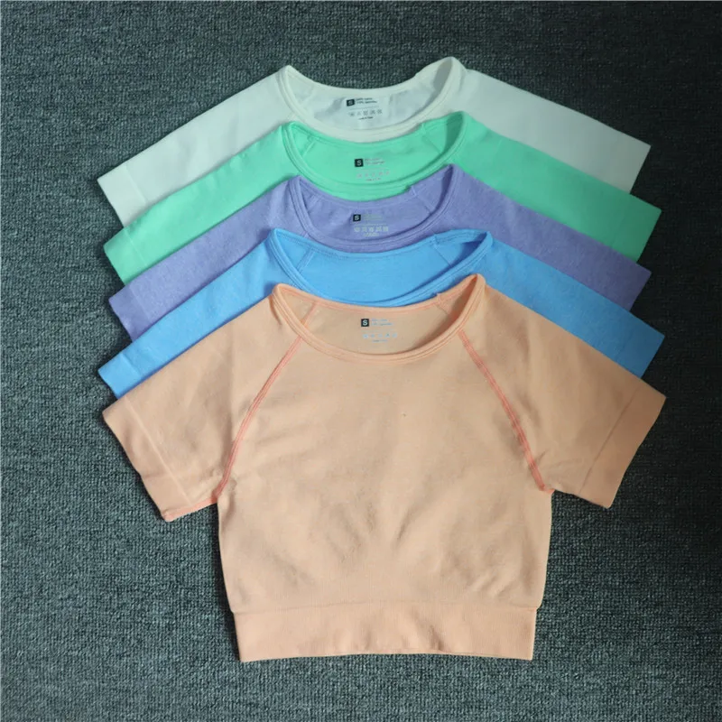 Yoga Shirts Short Sleeve Solid Color Vital Seamless Women Fitness Crop Top Workout Tops Gym Clothes Sportswear Running T-shirts
Yoga Shirts Short Sleeve Solid Color Vital Seamless Women Fitness Crop Top Workout Tops Gym Clothes Sportswear Running T-shirts