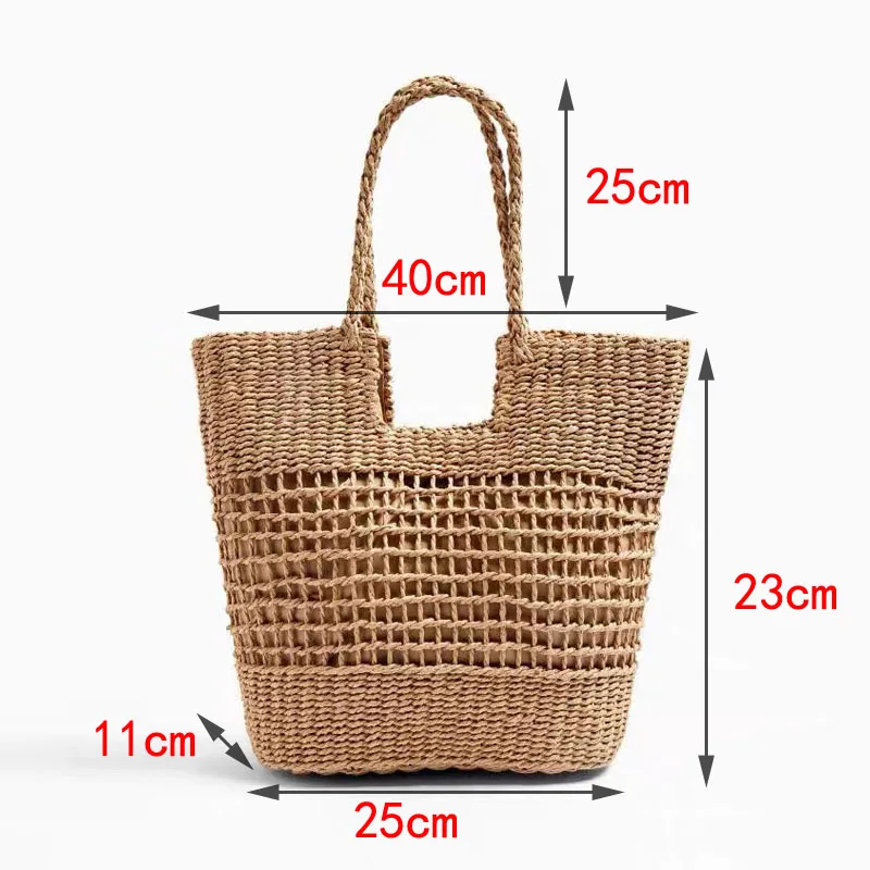 Casual Solid Color Straw Woven Women Shoulder Bag Hollow Out Handmade Tote Bags Bags For Women Big Capacity Straw Beach Handbags
Casual Solid Color Straw Woven Women Shoulder Bag Hollow Out Handmade Tote Bags Bags For Women Big Capacity Straw Beach Handbags